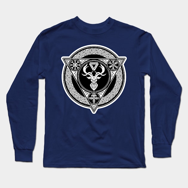 Deer Mystic Zodiac Viking Design Long Sleeve T-Shirt by BE MY GUEST MARKETING LLC